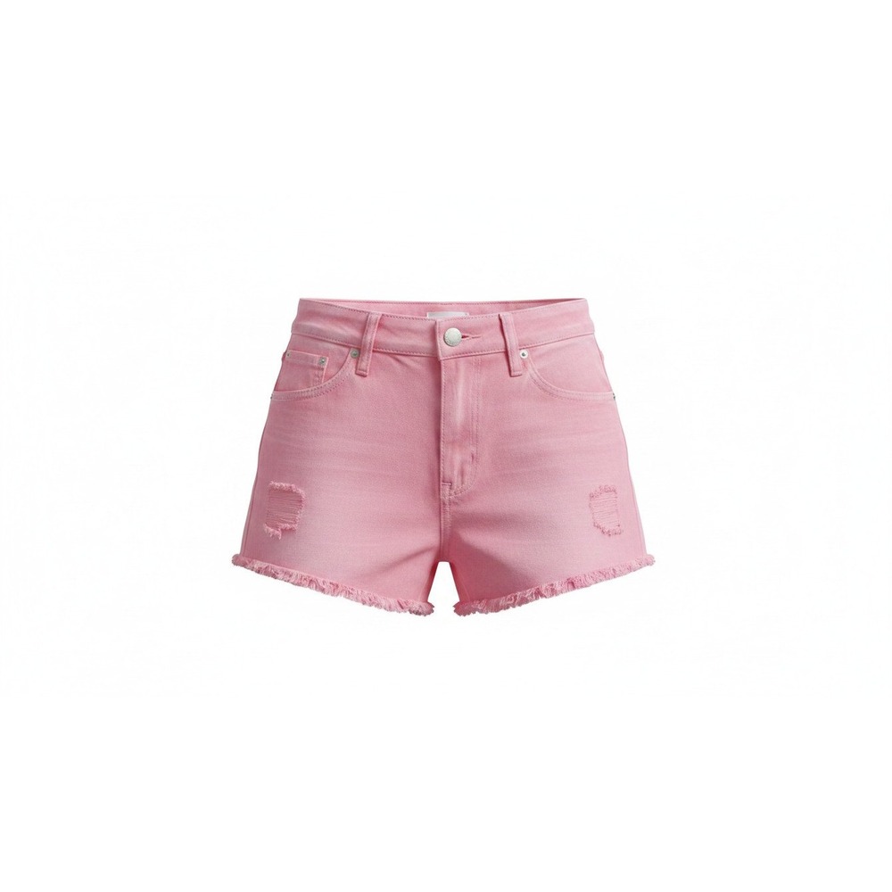 YMI Denim Shorts Womens 7/28 Pink Distressed Raw Hem Dream Jean